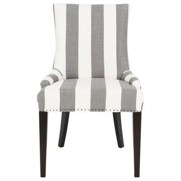 Carrie 19'' H Dining Chair Silver Nail Heads, Set of 2 Grey/ Bone