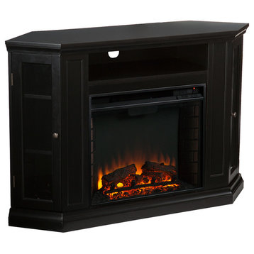 Lincoln Convertible Media Electric Fireplace, Black
