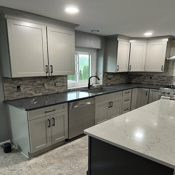 Modern Kitchen Remodel Done in Pebble Gray and Slate Cabinets