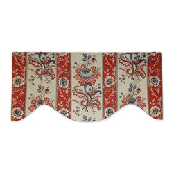 Priority Home and Design - P Kaufmann Marseilles Red Blue Ivory Stripe Valance - Valances