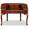 Chinoiserie Harpsichord Style Desk With Chair, Red