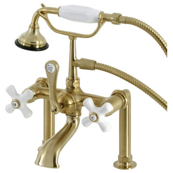 AE111T7 Deck Mount Clawfoot Tub Faucet, Brushed Brass