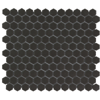 10.2"x11.8" Unglazed Porcelain Mosaic Tile Sheet London Hexagon Dark Gray