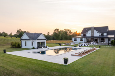 Pool - farmhouse pool idea in New York