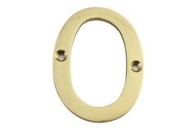 Cool House Numbers solid brass 3 inch (75mm) Door Number 0 #2270