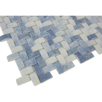 12"x12" Summer Outing Recycled Basket Weave, Denim Wash Blue