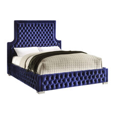 Sedona Navy Velvet Queen Bed