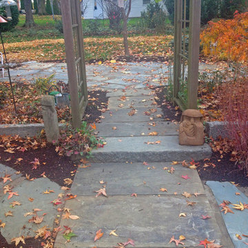Natural Stone & Brick Patios with Natural Stone Walkways
