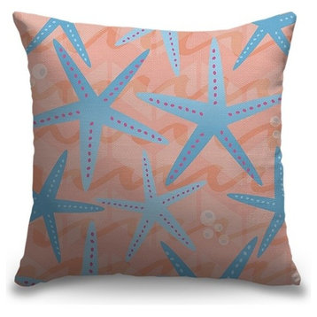 "Coral Starfish" Outdoor Pillow 20"x20"