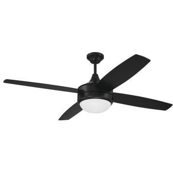 Phaze II 2 Light 52 in. Indoor Ceiling Fan, Flat Black, Flat Black/Greywood