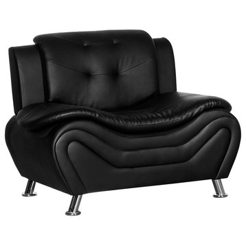 Camille Black Living Room Collection, Chair