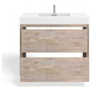 Boutique Bath Vanity, Natural Wood, 40", Single Sink, Freestanding