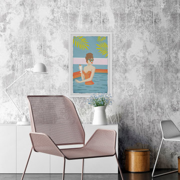 "Orange Dipping II" Framed Painting Print