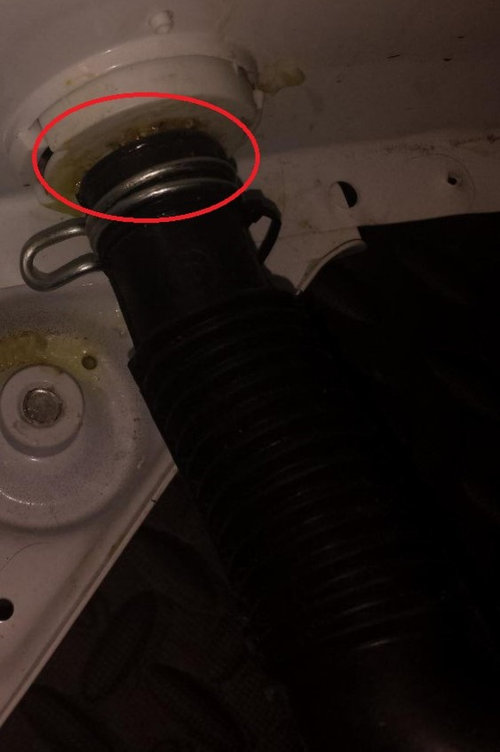 Drain hose separated in washing machine and water flooding
