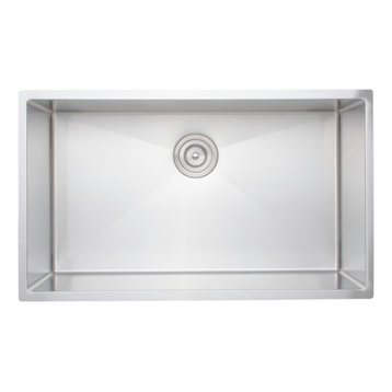 Wells Sinkware 32" 16 Gauge Undermount Single Bowl Stainless Steel Kitchen Sink