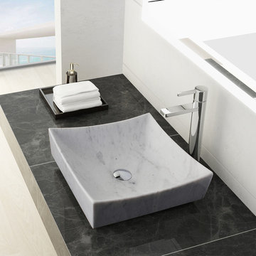 Benton Stone Vessel sink in White Marble