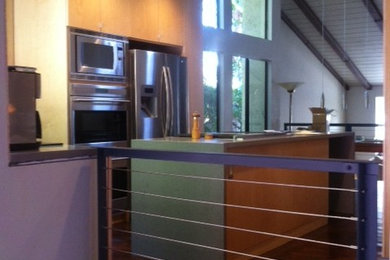 Example of a minimalist kitchen design in Orange County