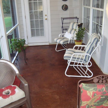 Jackson exposed aggregate, acid stained porch