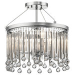 Kichler - Semi Flush 3-Light, Chrome - Piper 3 Light Semi Flush mixes modern with femininity with its delicate glass bead accents. Making this a focal point in any modern room is the linear detail in the clear glass and metal rods finished in Chrome.