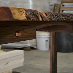 Live Edge Desk - Cherry and Walnut - Desks And Hutches