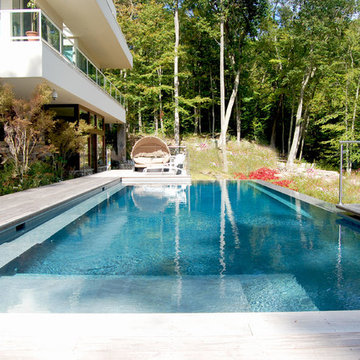 contemporary two sided vanishing edge pool + catch pools