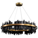 Mirodemi - Modern Creative Circular Chandelier for Living Room, Dining Room, Black, 1 Ring - 31.5'' - Chandeliers and wall lamps from MIRODEMI are perfectly suitable for many styles of home decoration. Excellent quality, high-performance, light luxury and stylish design. Thanks to these basic features, our customers are satisfied with their purchases. Highlight the luxurious atmosphere in your house with MIRODEMI's indoor lamps! The series comprises three models, allowing for convenient adjustment of the chandelier to match various room layouts and sizes.