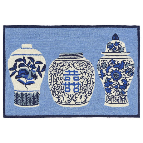 Frontporch Ginger Jars Indoor/Outdoor Rug Blue 2'x3'