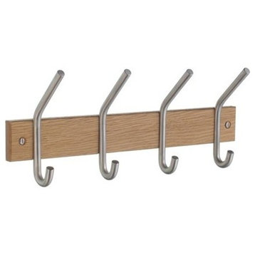 Decorative Hooks For The Home, Brushed Stainless Steel/White