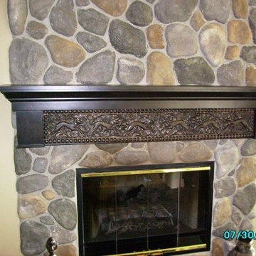 carved fireplace mantel