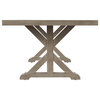 Benzara BM213161 Aluminum Frame Outdoor Dining Table With X Shaped Legs, Beige