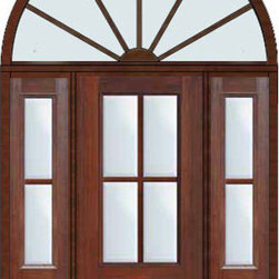 Prehung French Sidelights-Transom Door 803/4 Lite 4 Lite - Patio Doors