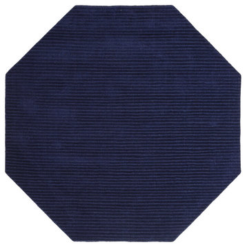 Blue Pulse Wool Rug, 6'x6' Octagon