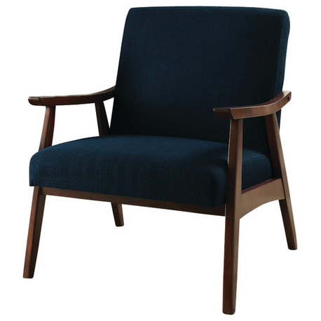 Davis Chair, Fabric With Medium Espresso Frame, Blue