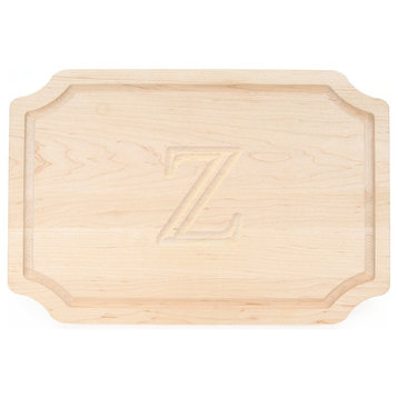 BigWood Boards Scalloped Monogram Maple Cutting Board, Z