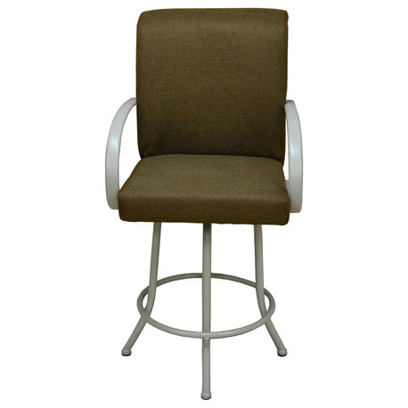 Negev Brown White Frame Bar Stool, 26"