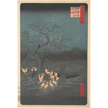 Shozokuenoki Tree At Oji, Fox Fires On New Years Eve Print