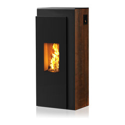 Po&ecirc;le &agrave; granul&eacute;s - Rika "KAPO" - Corps noir et effet m&eacute;tal rouill&eacute; - Freestanding Stoves