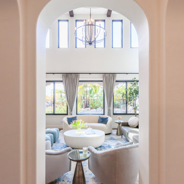 Framed View into the Vaulted Living Room