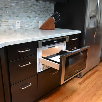 Blue and Brown kitchen