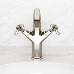 Deco Eton Polished Nickel Tall Basin Mixer Tap - Bathroom Sink Taps