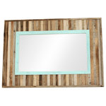 My Barnwood Frames - Summerland Barnwood Mirror 26"x35", White - A lot of time and detailed work goes into each mirror.  Customers have said how they love how each little slat of wood varies in color and tone, and that its the perfect rustic mirror with just the right amount of character and charm.  This detailed mirror has a slight barnwood raised outside edge. This mirror can be hung horizontally or vertically. Dimensions: 26 inches x 38 inches (Exterior Dimensions). Color: Reclaimed wood, your choice of colored trim. Product Includes: Mirror, Frame, D-ring hanging hardware. Materials Used: reclaimed barnwood, mirror. Made in: USA. Frame Style: Barnwood mirror with small slats. Frame Width: Approximately 7 inches