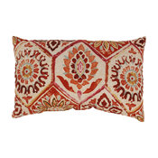 Summer Breeze Crimson Rectangle Throw Pillow