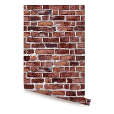 50 Most Por Faux Brick Wallpaper For 2018 Houzz Accentuwall Brick L And Stick Wallpaper Red 1 Sheet
