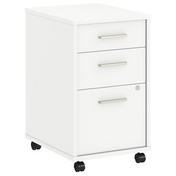 Office by kathy ireland Method 3 Drawer Mobile File Cabinet, Assembled, White
