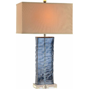 Arendell Glass Table Lamp - Navale Blue, Cream
