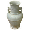 Chinese Ceramic Crackle Pattern Light Gray Underlay Flower Vase Hws2725