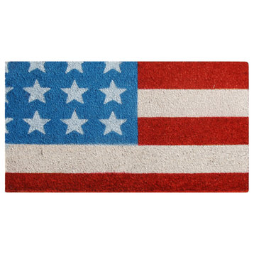 Rubber-Cal "Stars and Stripes" - Patriotic Coir Doormats - 18"x30"