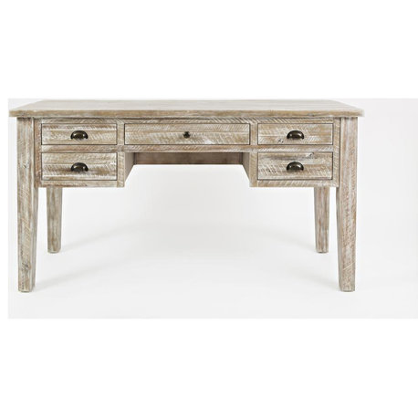 Artisan's Craft 5-Drawer Desk - Washed Grey