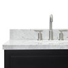 Ariel Hamlet 73" Oval Sinks Bath Vanity Carrara Marble, Black, 1.5" Carrara Marble