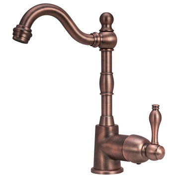 One-Handle Copper Widespread Kitchen Bar Faucet, American Bronze